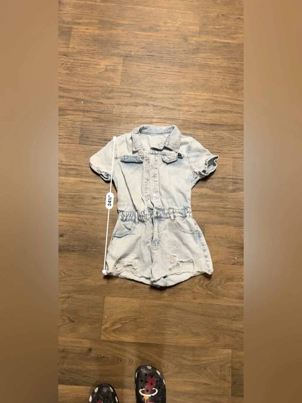 SHEIN Light Wash Denim Short Romper Size Small